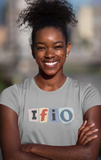 IFIO logo scrapbook letter cutout vintage design - (front and back design) Women's Favorite Tee