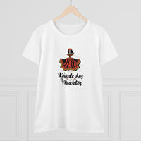 Calaveras or Sugar Skull Dancing Woman -  Midweight Cotton Tee