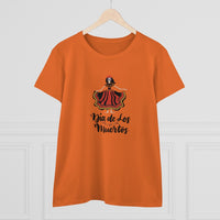 Calaveras or Sugar Skull Dancing Woman -  Midweight Cotton Tee