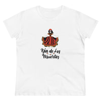 Calaveras or Sugar Skull Dancing Woman -  Midweight Cotton Tee