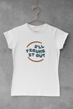 Retro Wavy - I'll Figure It Out motto on a Plain White T -Women's Midweight Cotton Tee